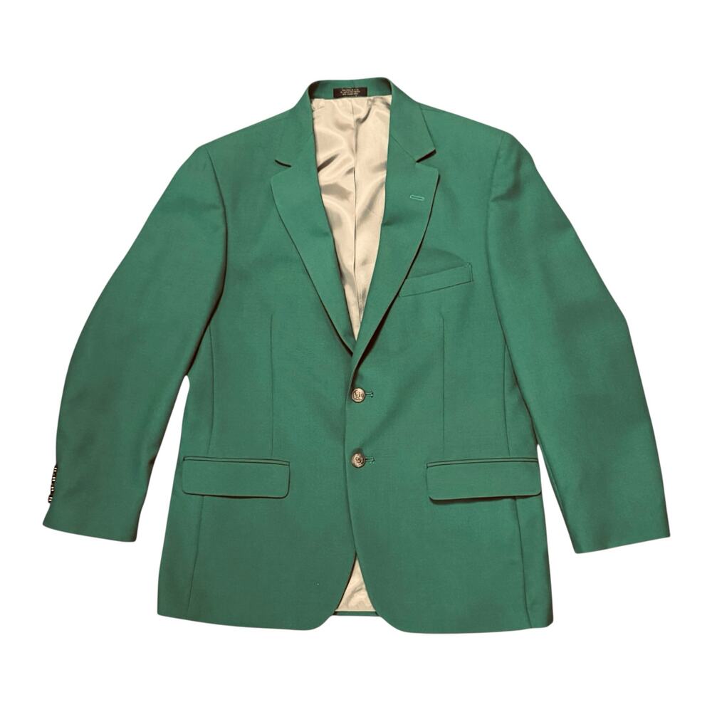Vintage Hardwick Clothes Blazer Mens Green Gold Button Single Breasted Size 42R - Picture 3 of 9